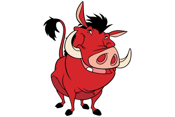 Joyful Boar: A Cartoon Character's Cheerful Moment