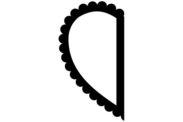 Scalloped Outline with Vertical Stripes.