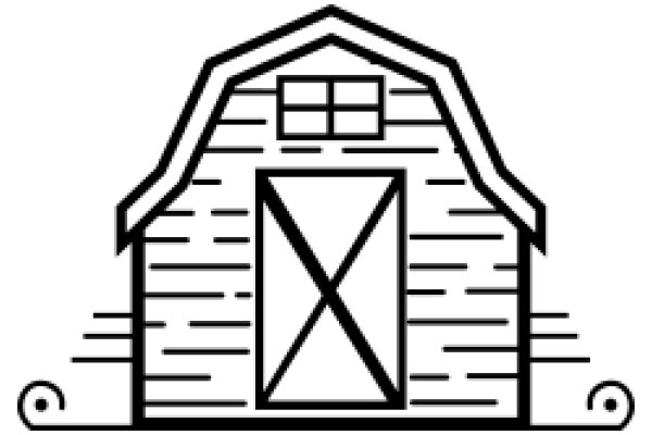 Simplistic Line Drawing of a Barn