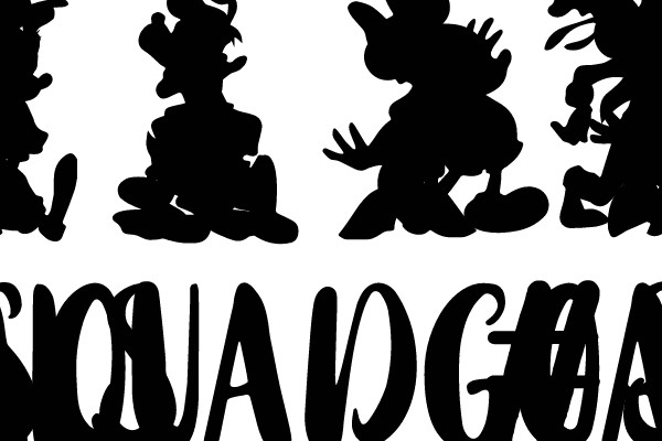 Disney Characters Silhouette with the Hashtag #SQUADGOALS