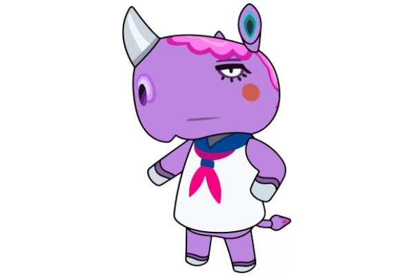 A Purple Unicorn with a Pink Horn and a Blue Bowtie