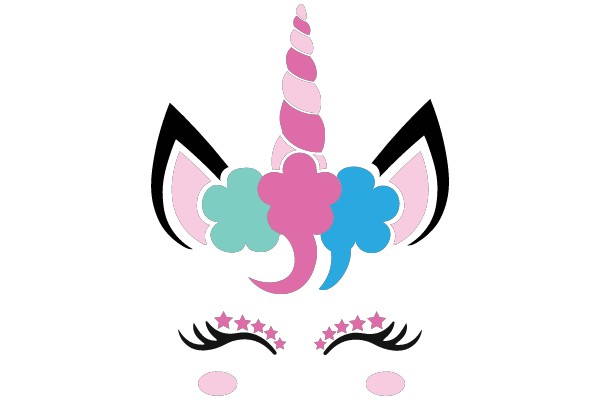 Magical Unicorn with Stars and Flowers