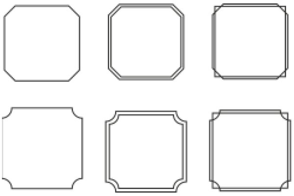 A Collection of Empty Rectangles in Various Sizes and Shapes