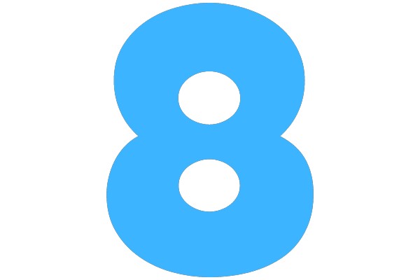 Eight, the Number Eight in Blue