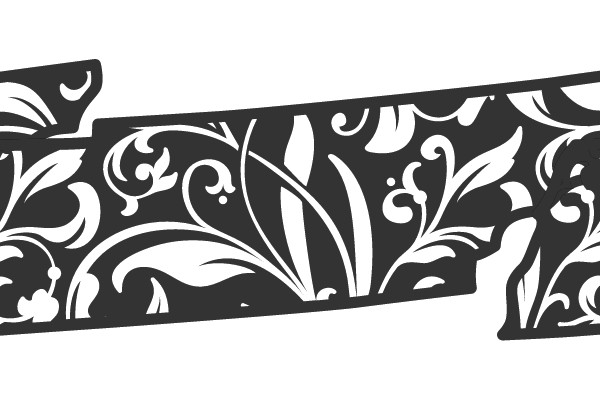 Artistic Floral Pattern on a Geometric Outline.