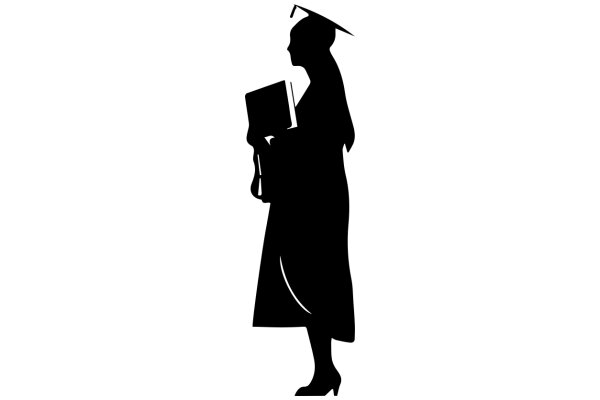 Silhouette of a Graduate with a Book: A Symbol of Education and Achievement
