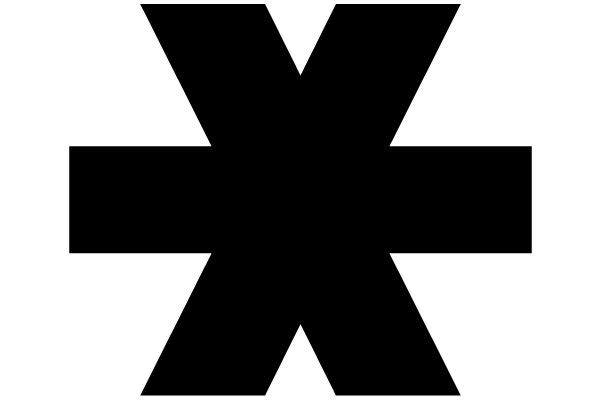 A Black Cross Symbol on a White Background