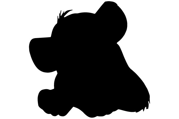 Silhouette of a Sitting Bear