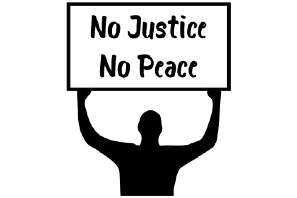 A Silhouette of a Person Holding a Sign with the Words 'No Justice, No Peace' in a Image.