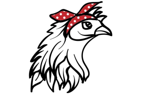 Stylized Cartoon Chicken with Red Bandana