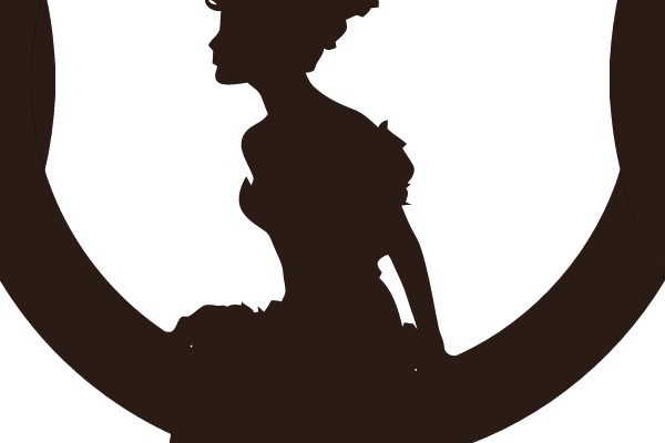 Circular Silhouette of a Seated Figure