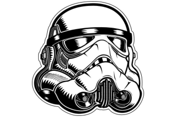 Stylish Illustration of a Stormtrooper's Head with Headphones