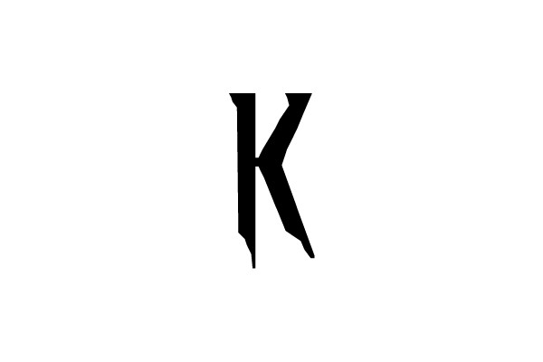 Bold Black Capital Letter K