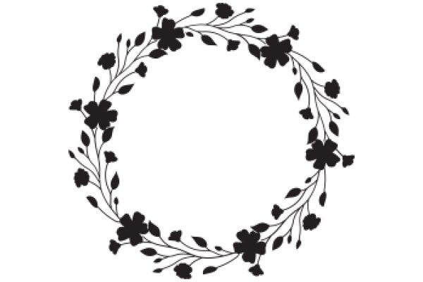Elegant Black Floral Wreath Design