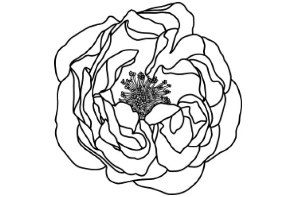 Stylized Flower Line Art