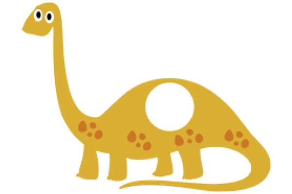 A Friendly Yellow Dinosaur with a Hole in Its Back, Standing on a White Background