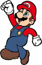 Celebrating Mario's Victory: A Cartoon Illustration