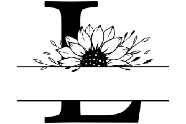 Stylized Letter L with Flower Design