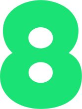 Vibrant Green Number Eight