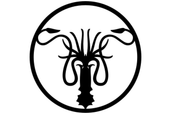 Stylized Octopus Logo with a Circle Frame
