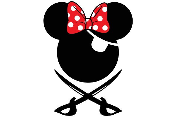 Mickey Mouse with a pirate-themed headpiece and crossed swords.