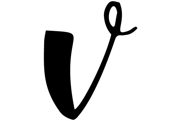 Black Handwritten Letter 'v'