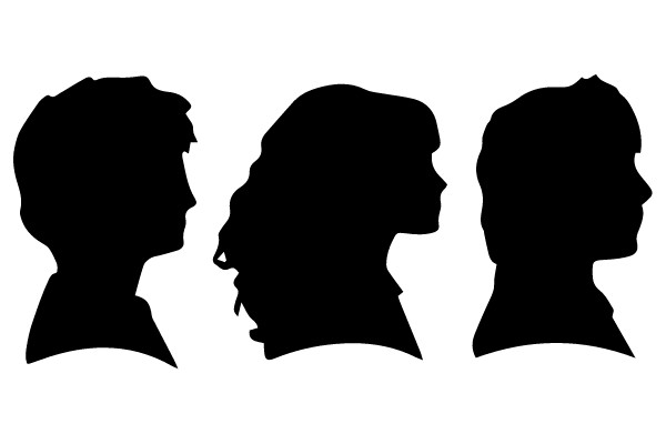 Silhouettes of Three Individuals