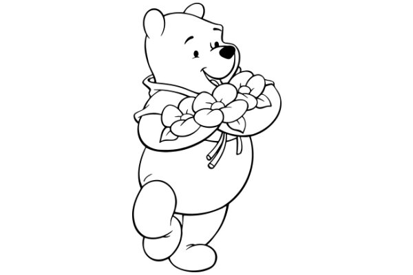 Winnie the Pooh: A Delightful Encounter with Honey and Flowers