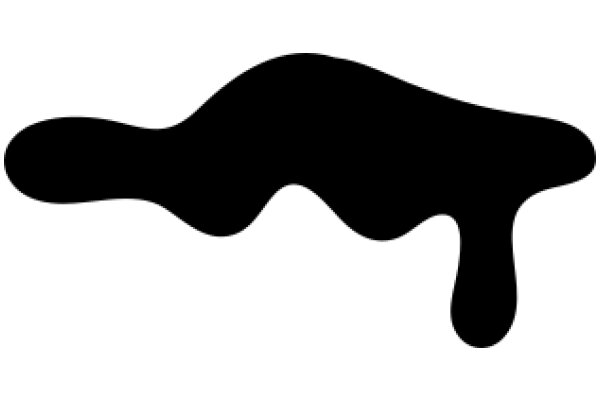Black Silhouette of a Droplet on a White Background