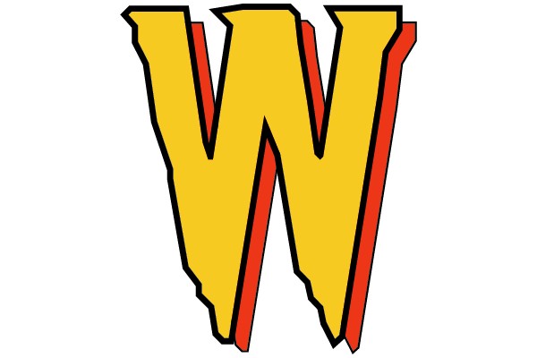 Bold Yellow and Red Letter W
