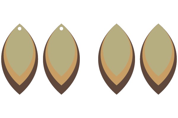 Four Layered, Teardrop-Shaped Decorative Elements
