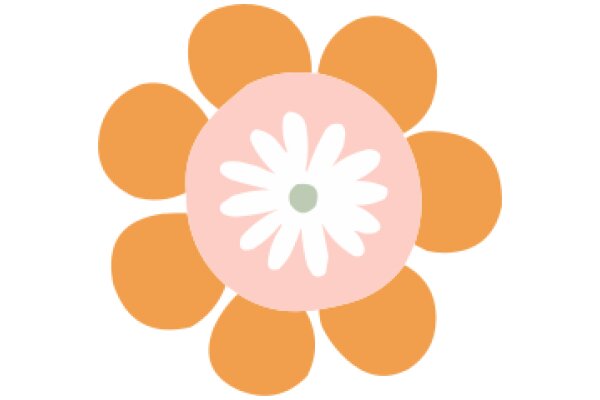 Vibrant Flower Design with Orange and Pink Circles