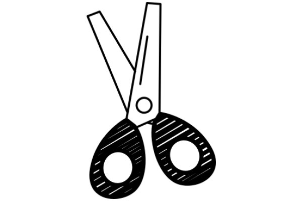 A Simple Line Drawing of Scissors