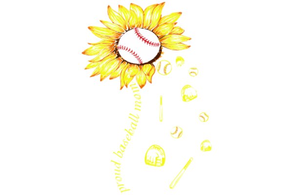 Sunny Day Baseball: A Playful Illustration of Baseball and Sunflowers