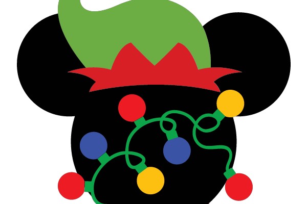 Whimsical Christmas Hat with Mickey Mouse Ears