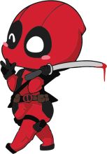 Vibrant Red Cartoon Character with a Sword, Ready for Adventure!