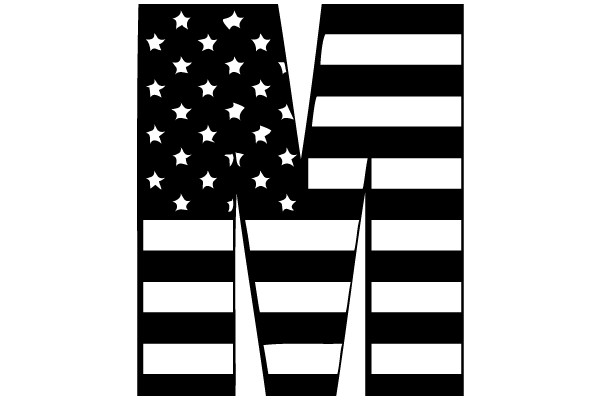 American Flag Letter M