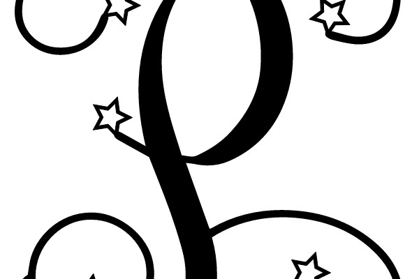 Stylish Monogram with Stars