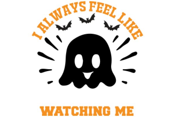 Halloween-themed graphic with a ghost and bats, featuring a playful message about watching scary movies.