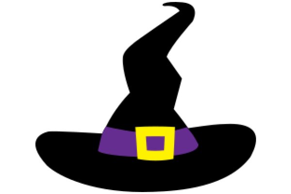Stylized Wizard's Hat with a Purple Bottom and Yellow Bottom