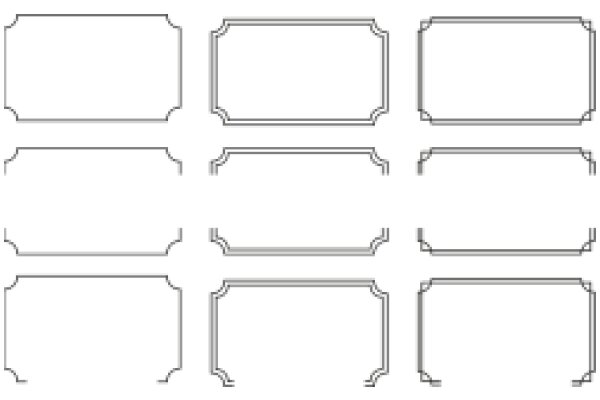 A Collection of Empty Rectangles in Various Sizes and Styles
