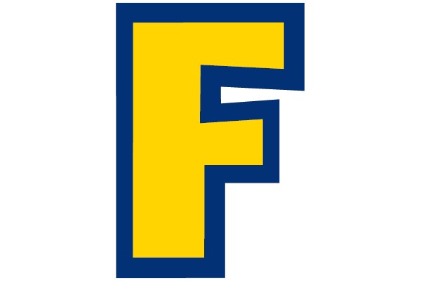 Bold Yellow 'F' with Blue Outline