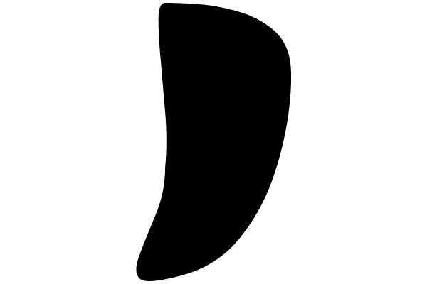 Solitary Black Shape Against a White Background