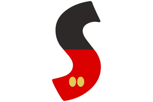 Vivid Logo Design: A Stylized Letter 'S' with a Red and Black Color Scheme