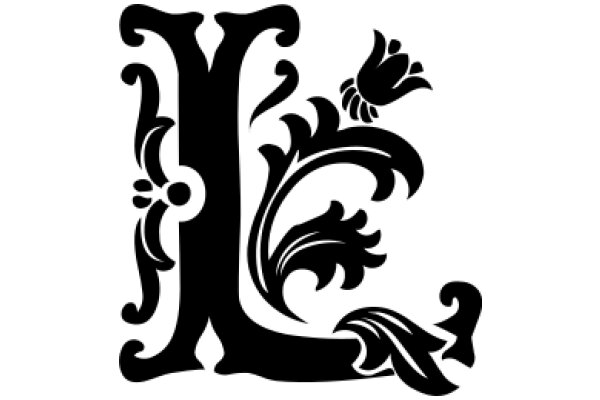 Stylized Letter 'L' with a Flowery Design