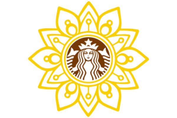 Stylized Starbucks Logo with Floral Design