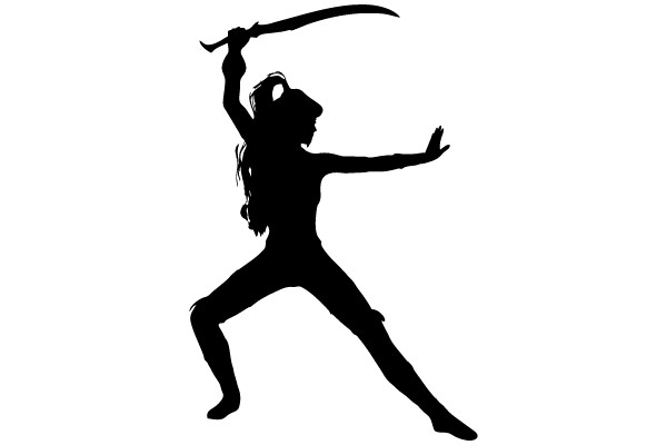 Silhouette of a Sword-wielding Warrior