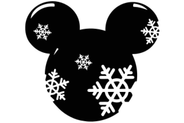 Stylish Black Mickey Mouse Ear with White Snowflake Designs