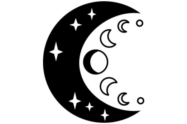 Crescent Moon with Starry Sky and Crescent Moons