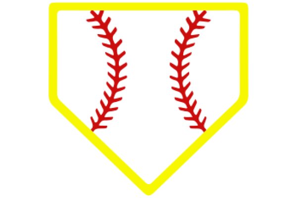 Vintage Baseball Logo with Yellow Border